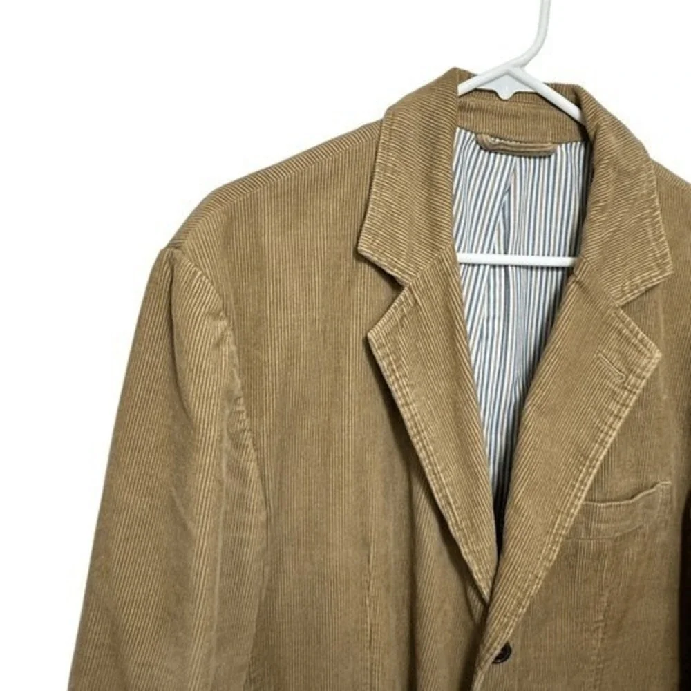 Dunnes Stores Mens Camel Ribbed Corduroy Academic Sports Blazer Coat, 42L